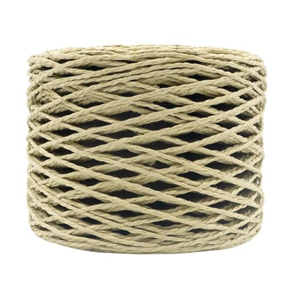 Mandala Crafts Beige Natural Raffia Yarn for Crochet Gift Wrapping - color: Beige, size: 1/16 Inch 200 Yards Raffia Yarn