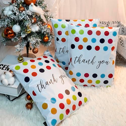JinRuiKJ Thank You Poly Mailers 10x13 100 Pack, Polka Dots Design - color: Colorful Polka Dots, size: 10x13'' - 100 Pack