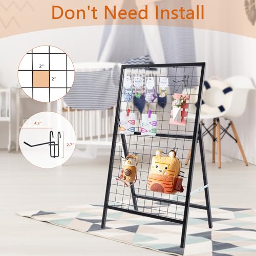 Eastern Tree Metal Grid Wall Panels, Black Wire Grid Panel, Gridwall Display Stand, Heavy Duty Gridwall Panels for Retail Display and Advent- 2 Packs - size: 2packs 1 Side