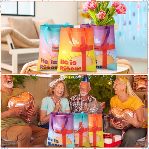 Hosuly 15 Pcs Fourth of July Tote Bags Patriotic 15x17 with Handle - style: Easter