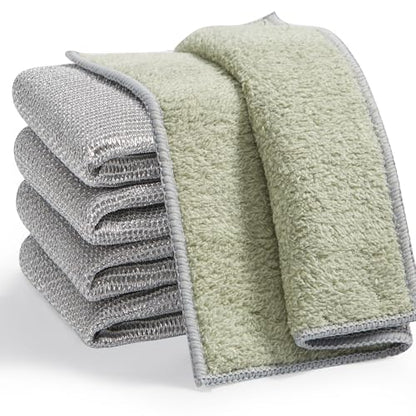 JOYMOOP Non Scratch Wire Dishcloth, 3 Piece Set, Medium, Silver - color: W