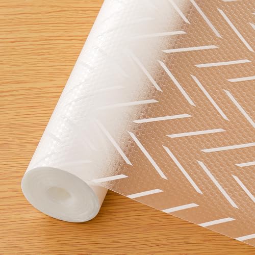 Cooyes Shelf and Drawer Liner for Kitchen Cabinets – Non-Adhesive - color: Alabaster White, size: 11.8"W x 236"L