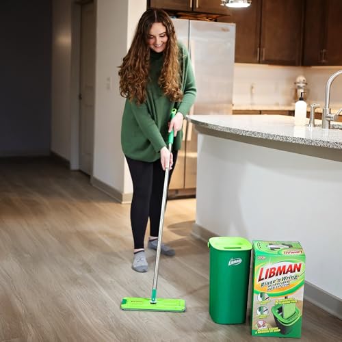 Libman Rinse 'n Wring Mop and Bucket System, 1 Microfiber Pad Included - style: 1 Pad
