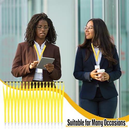 Patelai 120 Pcs Breakaway Lanyards with J Hook, Yellow - color: Yellow