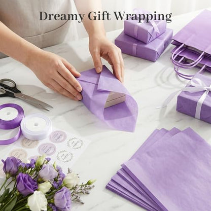 Koogel 330 Sheets Light Purple Tissue Paper, 14 X 10 inches - color: Light Purple