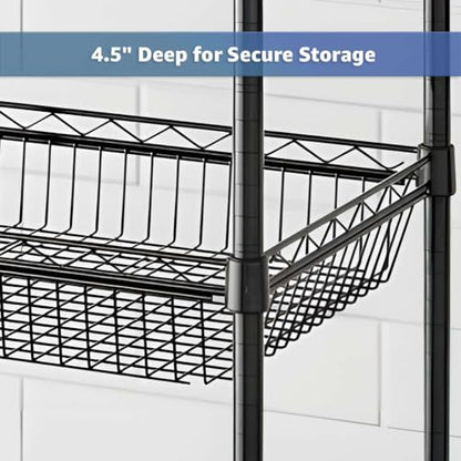 24" x 48" NSF Additional Wire Shelf Basket, Heavy Duty Replacement Black Shelf for Commercial Racks - color: Black, size: 24" x 48"