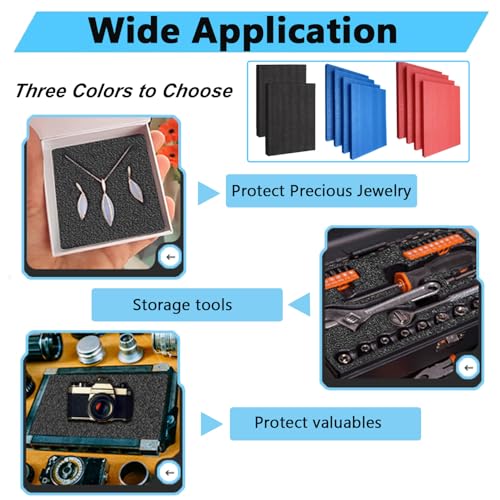 4Pack Customizable Polyethylene Foam Sheets 39.8cmX29.8cmX2.5cm Thickened Foam Pad for Cases & Tools - Blue Foam Sheet for Packaging & Crafts - color: Blue