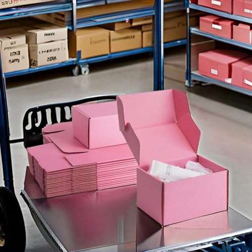 7x5x4 inch Pink Shipping Boxes for Small Business- Set of 25 - color: Pink, size: 7x5x4 Inch