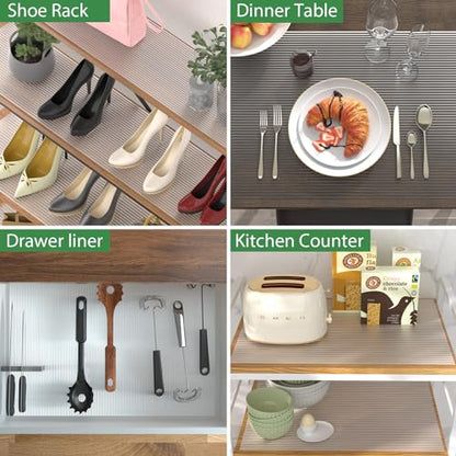 Anoak Shelf Liner Cabinet Liner, Non Adhesive Drawer Liner, Washable 17.5 Inch x 10 FT(120 Inch) Waterproof Durable Non-Slip Shelf Liner for Kitchen, Drawer, Refrigerator - size: 17.5"W x 120"L