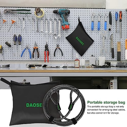 33 ft x 1/2" Heavy Duty Cut-Proof Security Cable, Kayaking & Outdoor Equipment - size: 33FT