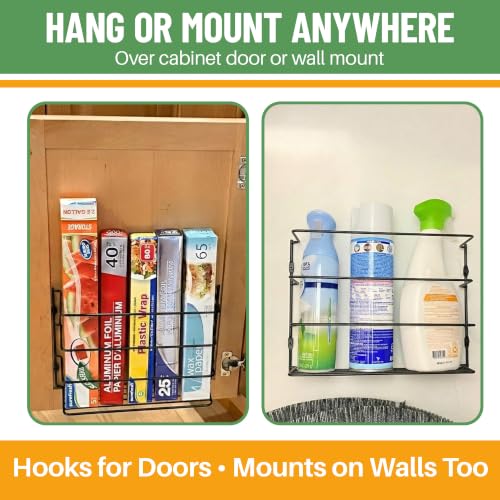 Evelots Kitchen Wrap & Food Bag Organizer Wall/Cabinet Mount, 4-Pack, Black - color: Black, size: 4 Pack