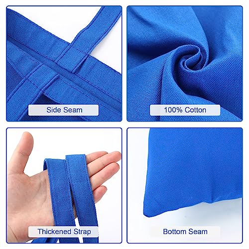 Roowest 60 Pack Canvas Tote Bags Bulk, 16" x 15", Blue - color: Blue