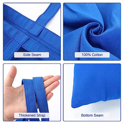 Roowest 60 Pack Canvas Tote Bags Bulk, 16" x 15", Blue - color: Blue