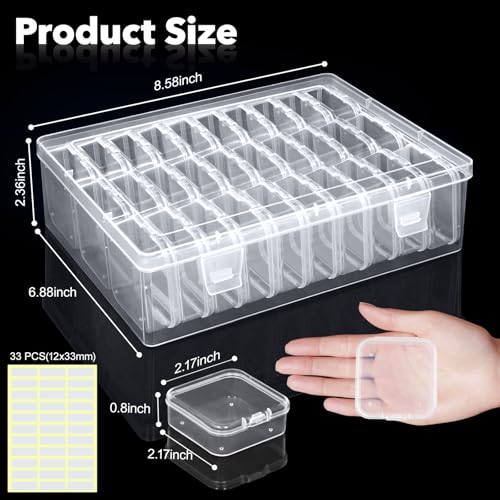 DILIBRA Bead Organizer Box, 31 Pcs Small Bead Organizers and Storage Plastic Cases, Mini Clear Diamond Painting Storage Containers Boxes with Hinged Lid for Jewelry, Bracelet, Seed, DIY Crafts - size: 1 Pack 30 Pcs