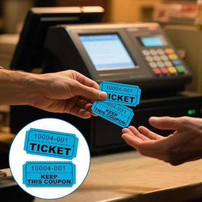 1000 Pcs Raffle Tickets Roll, 50/50 Raffle Tickets for Events, Fundraisers & Parties (5 Colors), Class Reward, Fundraiser & Prizes, Total in Five Colors (500 Pairs)
