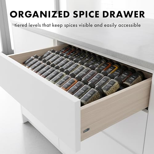 EDELHAUS Spice Drawer Organizer, Expandable Spice Rack for Drawer Black - color: Plastic Black