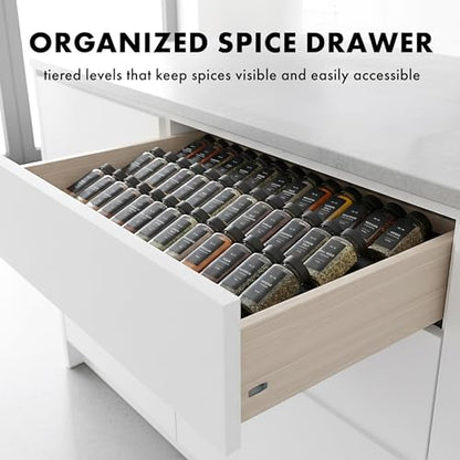 EDELHAUS Spice Drawer Organizer, Expandable Spice Rack for Drawer Black - color: Plastic Black