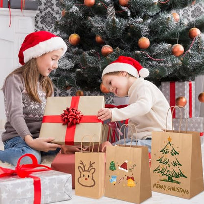 XPCARE Brown Paper Bags with Handles, 100PCS 3 Different Sizes of Gift Bags - color: brown, size: 1 Count (Pack of 100)
