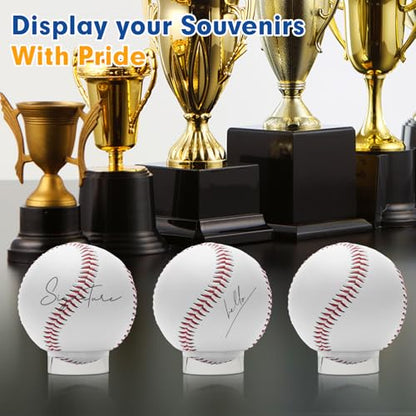 100 Pcs Baseball Holder Ring Stand 0.6/1.22 Inch Round Acrylic Stands, Small Display Stand Ring Clear Sphere Holder for Small Balls, Baseball, Golf Ball, Crystal Ball, Egg Stand, Marble, Softball - size: Stand: 0.6 1.22 in-100 pcs
