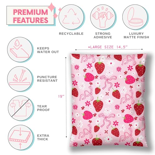 Picksie Mailers- Poly Mailer Shipping Bags Mailing 14x19 Cute Pink Envelope - color: Berry Pop - Pink, size: 14.5x19