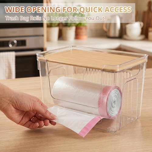 CANTAMI Plastic Trash Bag Dispenser with Lids, Stackable, 2Pack, 1XL+1S