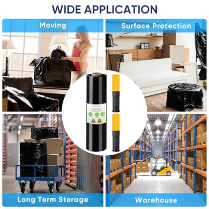 TICONN Stretch Wrap Roll, 15 in x 1000 ft Plastic Wrap for Moving Furniture - style: 15''-1PK Black