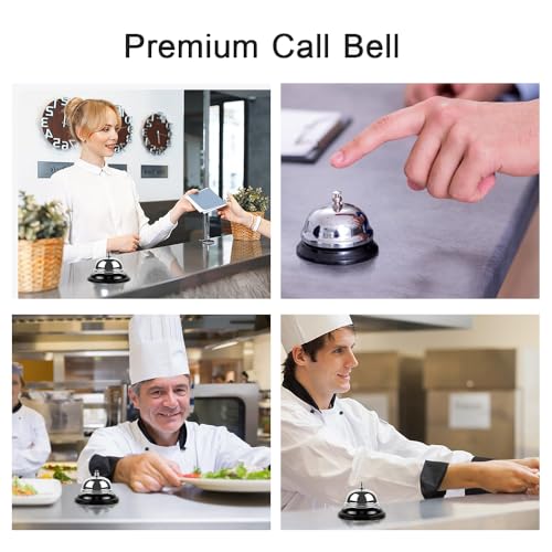 Desk Call Bell with Loud Clear Sound for Office and Reception - color: Silver