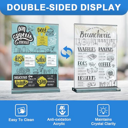Dynta 24 Pack Acrylic Sign Holder 8.5 x 11 Inches Clear Table Sign Holder - size: 8.5x11 Inches