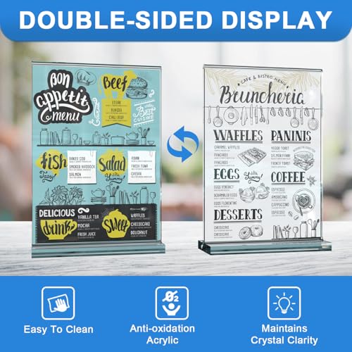 Dynta 48 Pack Acrylic Sign Holder 8.5 x 11 Inches Clear Table Sign Holder - size: 8.5x11 Inches (Pack of 2)