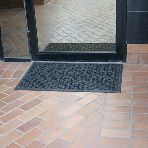 Rubber-Cal Dura-Scraper Drainage Commercial Door Mat - 3/8 in x 2 ft x 3 ft - Black Rubber Doormats - size: 2' x 3' (Rectangular)