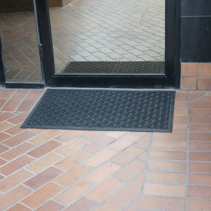 Rubber-Cal Dura-Scraper Drainage Commercial Door Mat - 3/8 in x 2 ft x 3 ft - Black Rubber Doormats - size: 2' x 3' (Rectangular)
