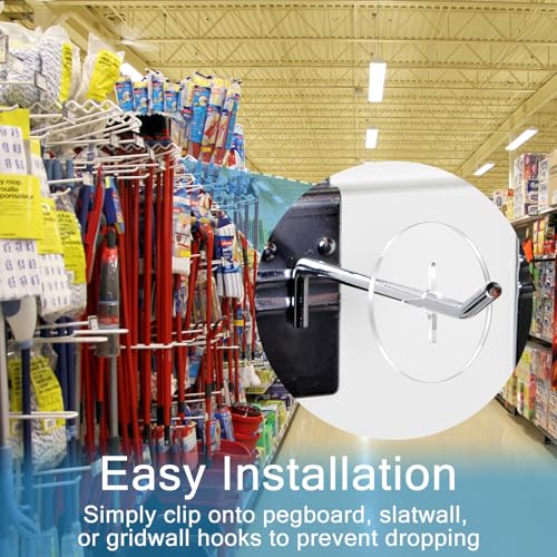 Threehoney 100 PCS Inventory Control Clips Peg Hook Stoppers, 1" Diameter