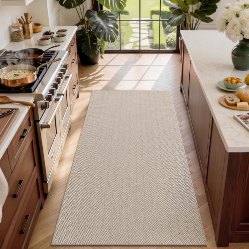 LUMI Ultra Thin Runner Rug for Hallway 2'8"x8', Entryway Rug, Beige - color: Beige, size: 2'8" x 8' (32"x96")