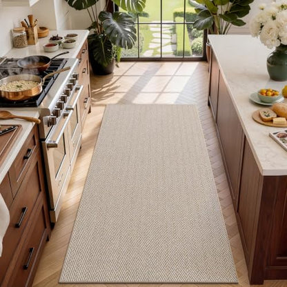 LUMI Ultra Thin Runner Rug for Hallway 2'8"x8', Entryway Rug, Beige - color: Beige, size: 2'8" x 8' (32"x96")