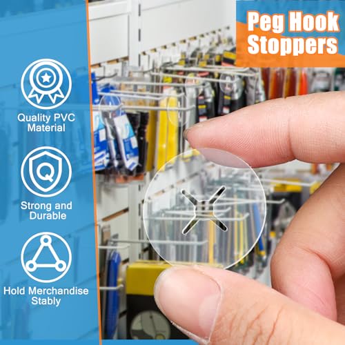 Threehoney 100 PCS Inventory Control Clips Peg Hook Stoppers, 1" Diameter