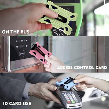 ID Badge Holder with Retractable Clip, Credit Card Holder, Keychain Wallet, Name Badge Holders, Business Card Holder, and Money Clip for Men and Women (Pink) - color: Pink