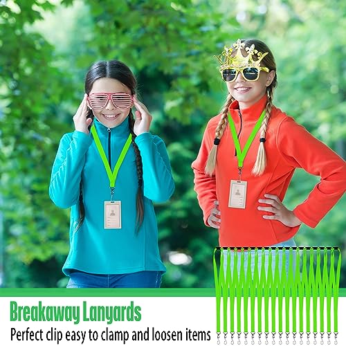 Patelai 120 Pcs Breakaway Lanyards with J Hook, Fluorescent Green - color: Fluorescent Green