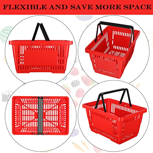 20 Pcs Bulk Shopping Baskets with Handles, Red - color: Red