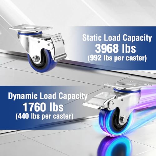 WORKPRO 3" Caster Wheels, 1760 LBS Heavy Duty Swivel Casters, Set of 4 - style: 3 Inch