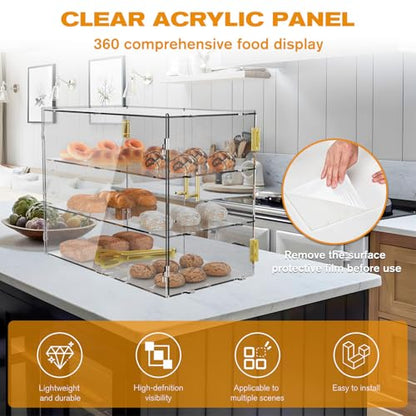 3 Tiers Countertop Bakery Display Case - size: 3 Tiers