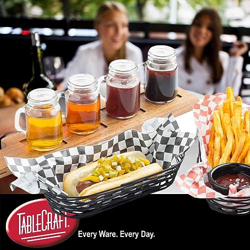 Tablecraft Artisan Oval Baskets Black 9inch - Pack of 6 | Serving Baskets, Wire Baskets, Bread Baskets, Chip Baskets, Food Baskets - size: 9.25 by 6.25 Inch