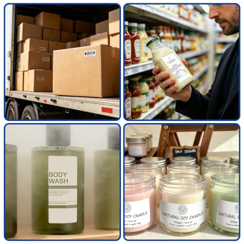 ESSENTIAL 4" x 2" Direct Thermal Labels, 1" Core (3000 Labels, 4 Rolls) - size: 4"x2"-750 Labels/ Roll
