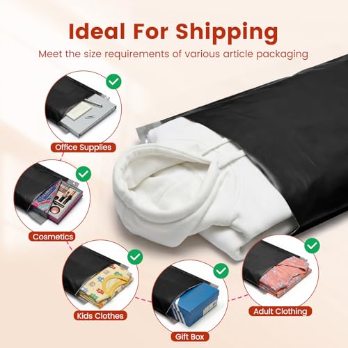Metronic Poly Mailers 14x19 1000 Pack, Large Bulk Self Seal Shipping Bags - color: Black, size: 14.5x19 1000PC