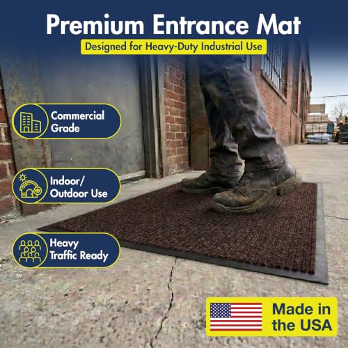 Notrax 109 Industrial Door Mat, 2' x 3' Brown, Made in the USA - color: Brown, size: 2' x 3' (Rectangular)