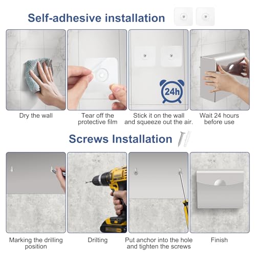 Sanitary Napkin Disposal Receptacle,9.4x7.8x3.5 inches Silver - color: Silver