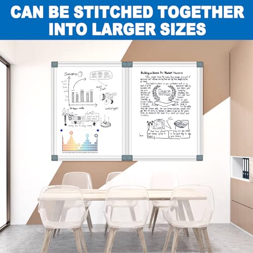 Magnetic White Board Dry Erase Board for Wall 24" x18 (2pcs) Aluminum Frame Magnet White Board for Home, School, Office, Kitchen - size: 24"x18"(2pcs)