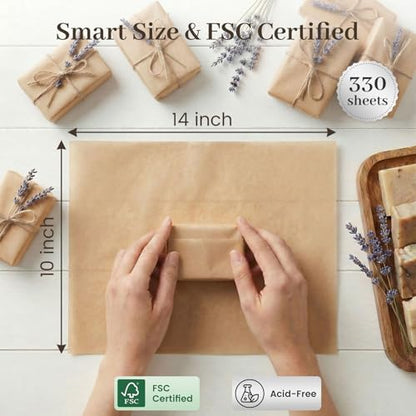 Koogel 330 Sheets Kraft Brown Tissue Paper, 14 X 10 inches - color: Kraft Brown