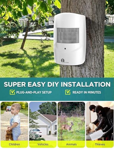 1byone Weatherproof Infrared Sensor, 24ft/8m Detect Range, Single - style: one sensor