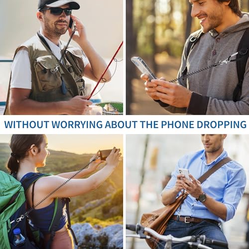 Doormoon Phone Tether Anti Theft, Phone Lanyard With Heavy Duty Carabiner - color: Tpublack