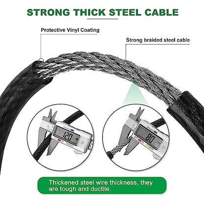 10 ft x 1/2" Heavy Duty Cut-Proof Security Cable, Kayaking & Outdoor Equipment - size: 10FT